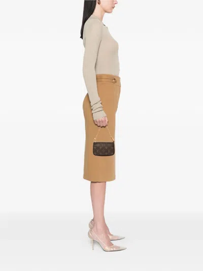 Pre-owned Louis Vuitton 2017 Monogram Mini Pochette Accessoires Handbag In Brown