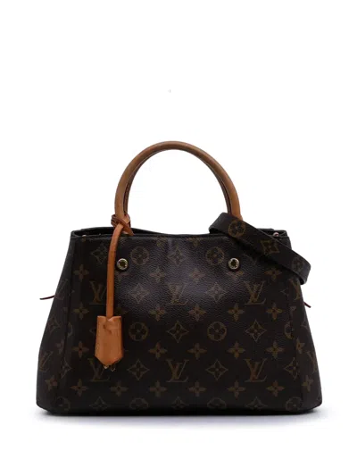 Pre-owned Louis Vuitton 2017 Monogram Montaigne Bb Satchel In Brown