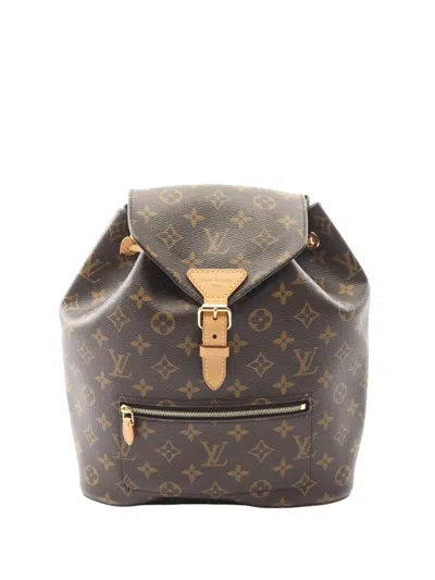 Pre-owned Louis Vuitton 2017 Monogram Montsouris Backpack In Brown