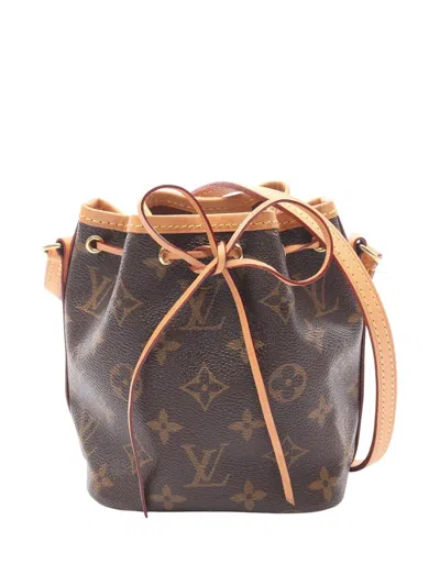 Pre-owned Louis Vuitton 2017 Monogram Nano Noe Bucket Bag In Brown