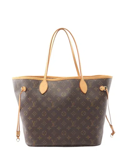 Pre-owned Louis Vuitton 2017 Monogram Neverfull Mm Tote Bag In Brown