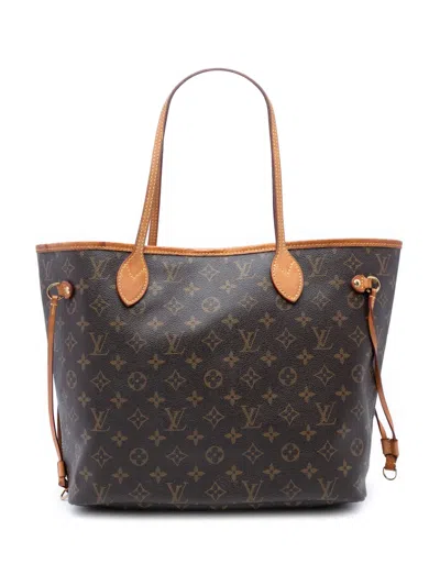 Pre-owned Louis Vuitton 2017 Monogram Neverfull Mm Tote Bag In Brown