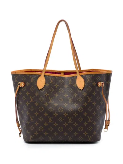 Pre-owned Louis Vuitton 2017 Monogram Neverfull Mm Tote Bag In Brown
