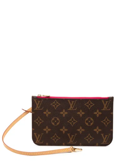 Pre-owned Louis Vuitton 2017 Monogram Neverfull Pouch In Brown