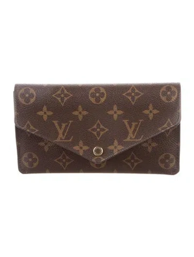 Pre-owned Louis Vuitton 2017 Monogram Pattern Jeanne Wallet In Brown