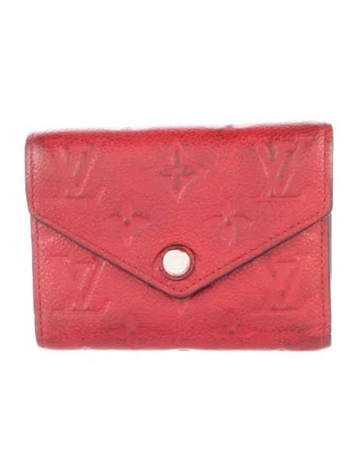 Pre-owned Louis Vuitton 2017 Monogram Pattern Victorine Wallet In Red