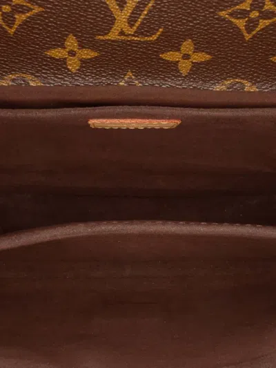 Pre-owned Louis Vuitton 2017 Monogram Pochette Metis Satchel In Brown