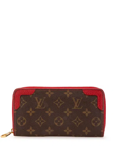 Pre-owned Louis Vuitton 2017 Monogram Retiro Zippy Wallet Long Wallets In Brown