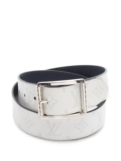 Pre-owned Louis Vuitton 2017 Monogram Reverso Belt In White