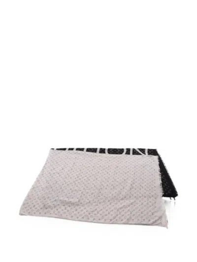 Pre-owned Louis Vuitton 2017 Monogram Split Scarf In Black