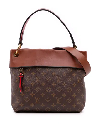 Pre-owned Louis Vuitton 2017 Monogram Tuileries Besace Satchel In Brown