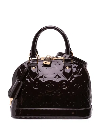 Pre-owned Louis Vuitton 2017 Monogram Vernis Alma Bb Satchel In Purple