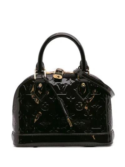 Pre-owned Louis Vuitton 2017 Monogram Vernis Alma Bb Satchel In Purple