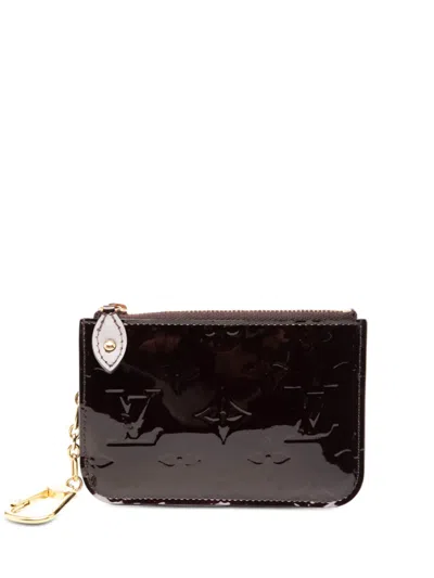 Pre-owned Louis Vuitton 2017 Monogram Vernis Key Pouch Coin Pouch In Purple