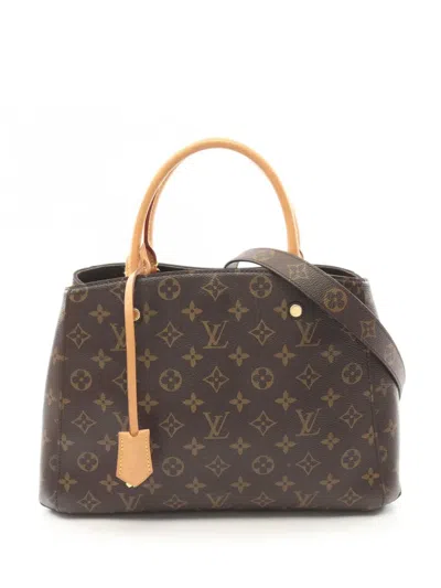 Pre-owned Louis Vuitton 2017 Montaigne Mm Handbag In 褐色