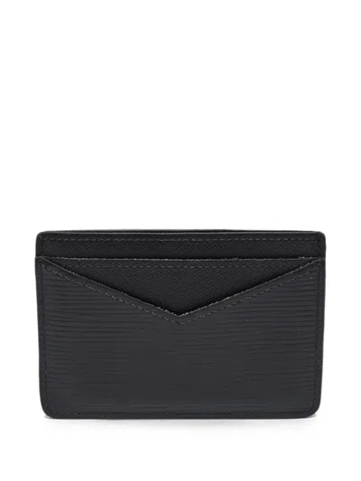 Pre-owned Louis Vuitton 2017 Neo Porte Cartes Leather Card Holder In Black