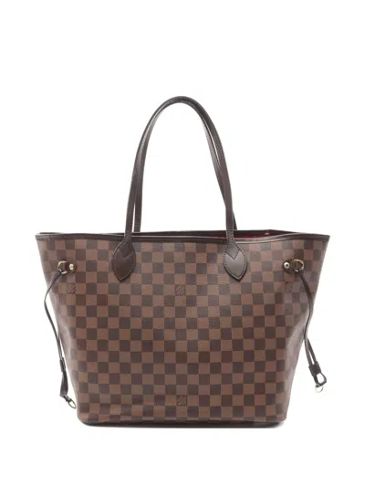 Pre-owned Louis Vuitton 2017 Neverfull Mm Damier Ebene Tote Bag In Brown