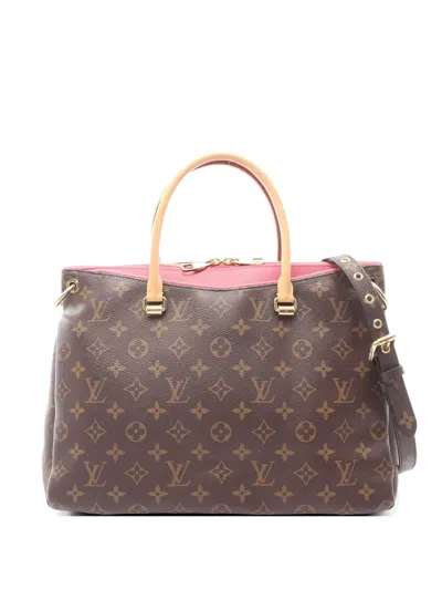 Pre-owned Louis Vuitton 2017 Pallas Monogram Top Handle Bag In Brown