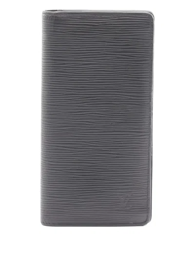 Pre-owned Louis Vuitton 2017 Portefeuil Brother Epi Bi-fold Long Wallet In Black