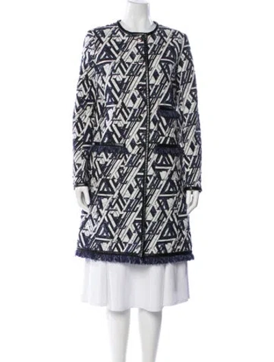 Pre-owned Louis Vuitton 2017 Printed Trench Coat In Blue