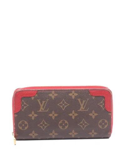 Pre-owned Louis Vuitton 2017 Retiro Monogram Zipped Wallet In Brown