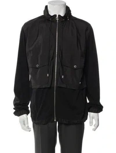 Pre-owned Louis Vuitton 2017 Signature Logo Windbreaker In Black