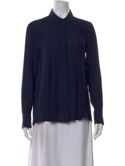 Pre-owned Louis Vuitton 2017 Silk Blouse In Blue