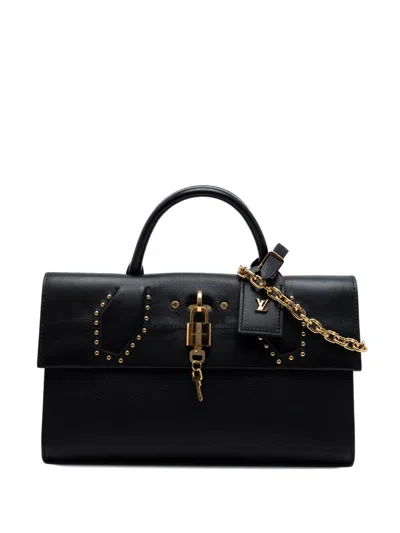 Pre-owned Louis Vuitton 2017 Taurillon City Steamer Pochette Satchel In Black