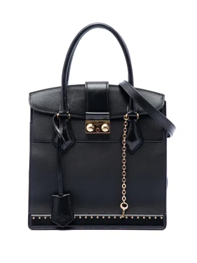 Pre-owned Louis Vuitton 2017 Taurillon Cour Marly Pm Satchel In Black