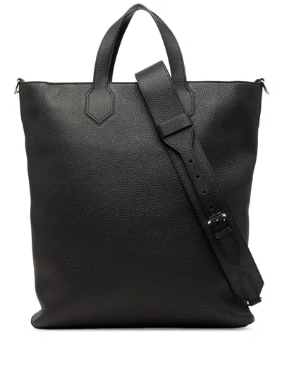 Pre-owned Louis Vuitton 2017 Taurillon East Side Tote Mm Satchel In Black