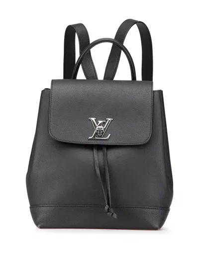 Pre-owned Louis Vuitton 2017 Taurillon Lockme Backpack In Black