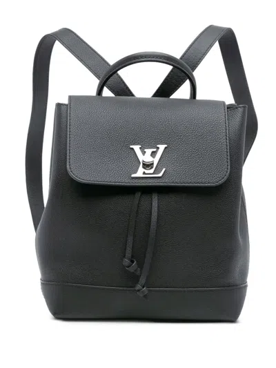 Pre-owned Louis Vuitton 2017 Taurillon Lockme Backpack In Black
