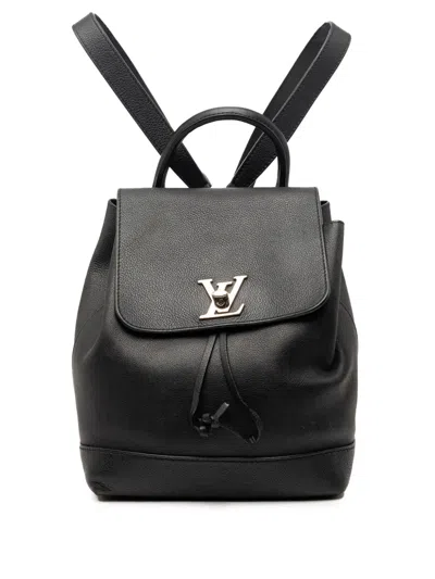 Pre-owned Louis Vuitton 2017 Taurillon Lockme Backpack In Black