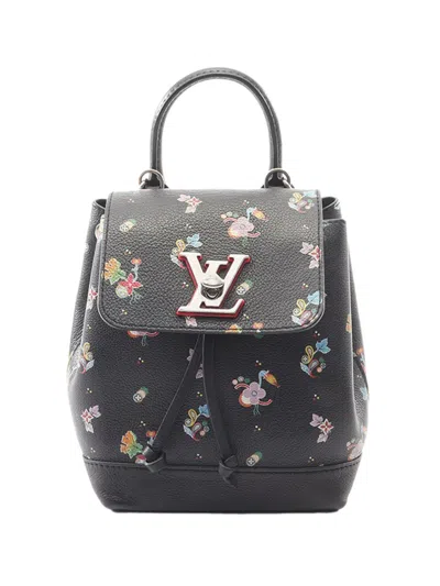 Pre-owned Louis Vuitton 2017 Taurillon Lockme Backpack In Black