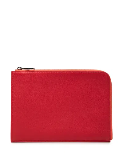 Pre-owned Louis Vuitton 2017 Taurillon Pochette Jour Pm Clutch Bag In Red