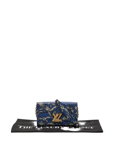 Pre-owned Louis Vuitton 2017 Twist Flower Lace Wallet In Blue