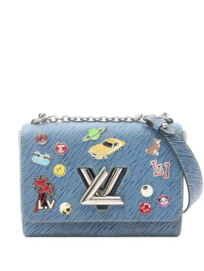 Pre-owned Louis Vuitton 2017 Twist Mm Epi Shoulder Bag In Blue