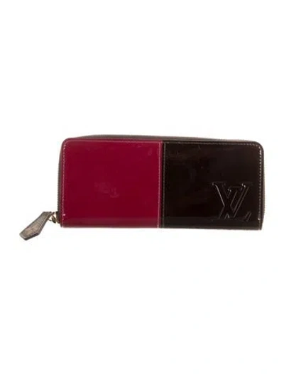 Pre-owned Louis Vuitton 2017 Vernis Patent Leather Clemence Wallet In Purple