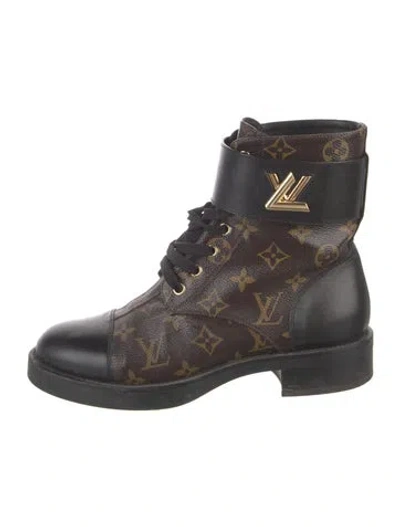Pre-owned Louis Vuitton 2017 Wonderland Lace-up Boots In Brown