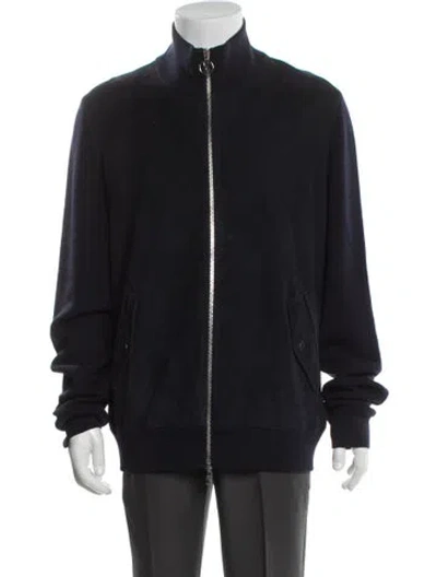Pre-owned Louis Vuitton 2017 Wool Bomber Jacket In Blue