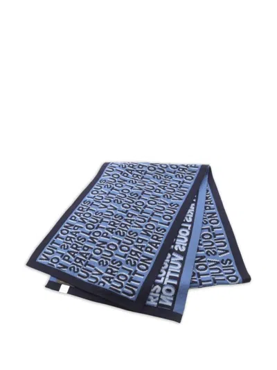 Pre-owned Louis Vuitton 2017 Wool Scarf In Blue