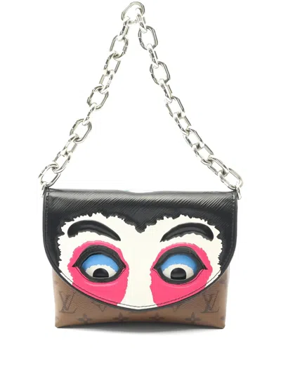 Pre-owned Louis Vuitton 2017 X Kansai Yamamoto Kabuki Mask Tote Bag In Brown