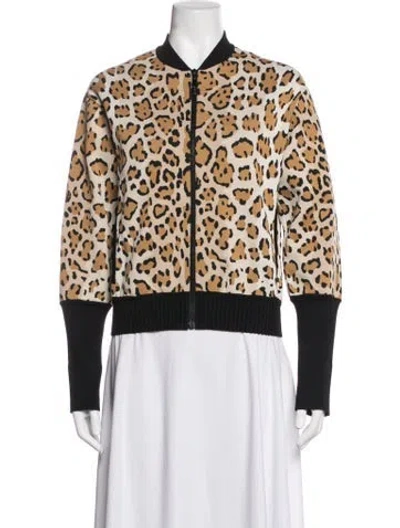 Pre-owned Louis Vuitton 2018 Animal Print Bomber Jacket In Neutrals