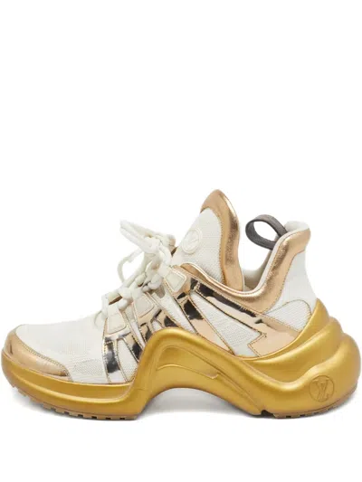 Pre-owned Louis Vuitton 2018 Arclight Wave-sole Sneakers In White
