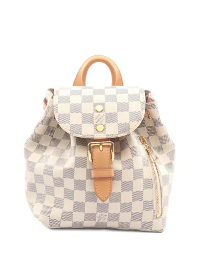 Pre-owned Louis Vuitton 2018 Bb Sperone Damier Azur Backpack In Neutral