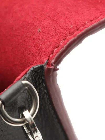 Pre-owned Louis Vuitton 2018 Bicolor Leather Mylockme Chain Pochette Crossbody Bag In Red