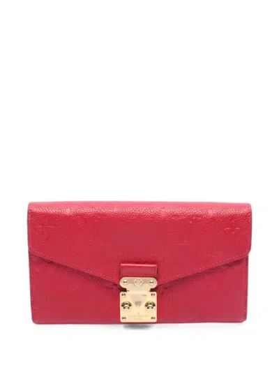 Pre-owned Louis Vuitton 2018 Bifold Leather Wallet In Red