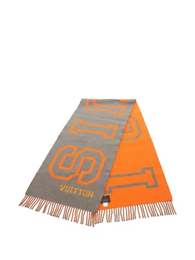 Pre-owned Louis Vuitton 2018 City Fluor Scarf In Orange