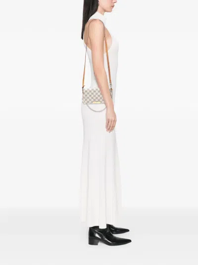 Pre-owned Louis Vuitton 2018 Damier Azur Favorite Pm Satchel In White