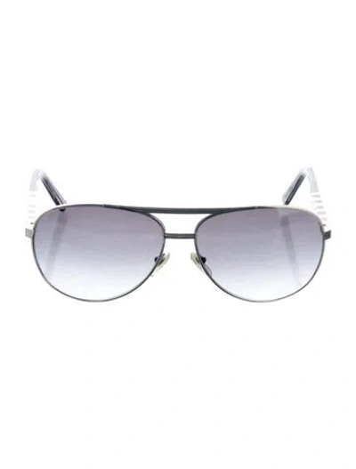Pre-owned Louis Vuitton 2018 Damier Azur Pattern Sunglasses In Gray